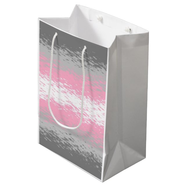 Grungy Noisy Grainy Abstract Demigirl Pride Flag Medium Gift Bag (Front Angled)