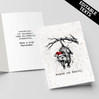 Grungy Opossum Silent Scream Peace on Earth Card