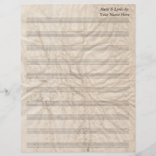 Grungy Paper Blank Sheet Music 10 Stave
