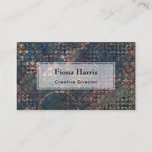 Grungy Patterns with Messy Patchwork of Textures Business Card (Front)