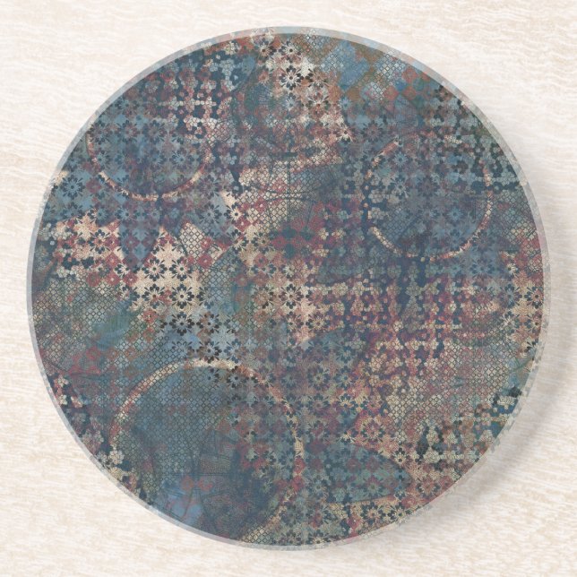 Grungy Patterns with Messy Patchwork of Textures Coaster (Front)