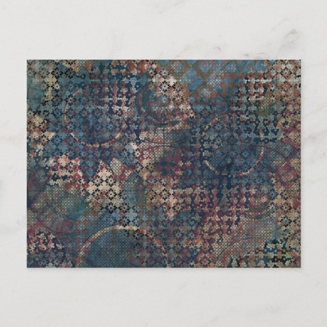 Grungy Patterns with Messy Patchwork of Textures Postcard (Front)