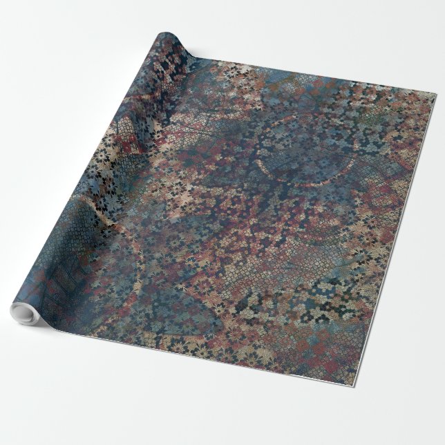 Grungy Patterns with Messy Patchwork of Textures Wrapping Paper (Unrolled)