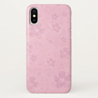 Grungy Pink Flower Heart Pattern