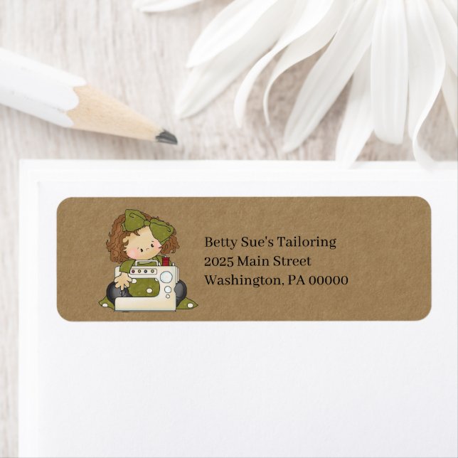 Grungy Primitive Rag Doll Country Return Address L (Insitu)
