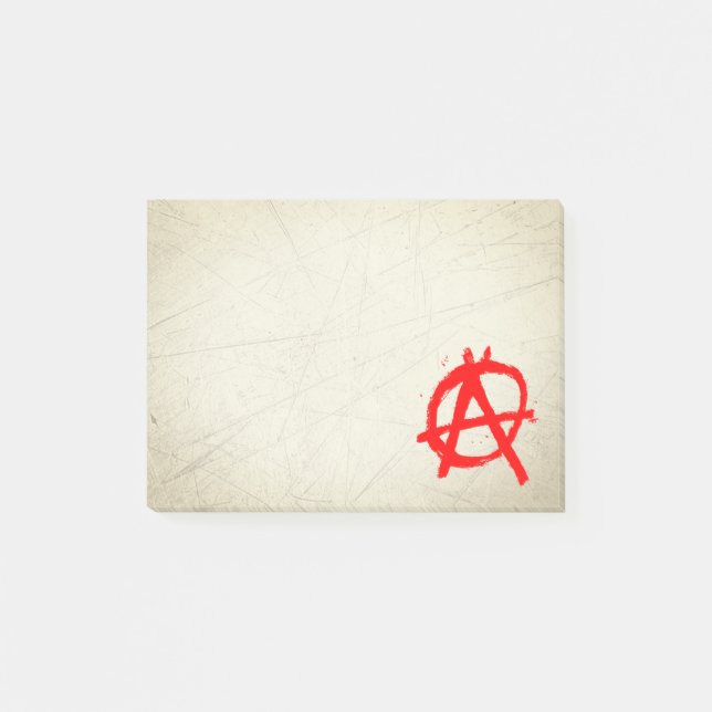 Grungy Red Anarchy Symbol Post-it Notes (Front)