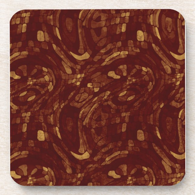 Grungy Red and Yellow Pavers Coaster (Front)