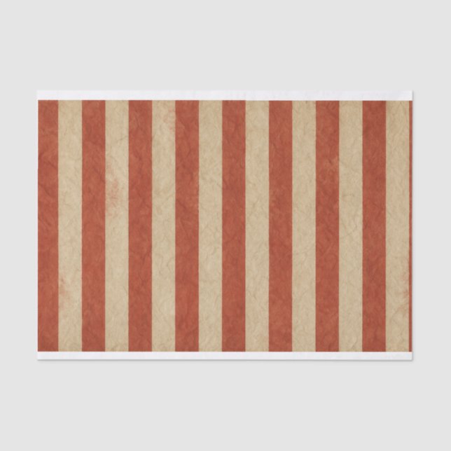 Grungy Red Stripes (Horizontal) Tissue Paper (Front)