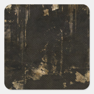 Grungy Ripped Black Background Square Sticker