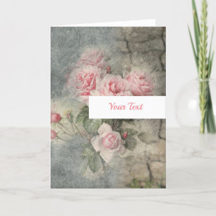 GRUNGY ROSES - Vintage Flowers Card