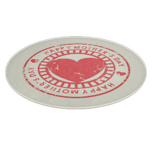 Grungy Rubber Stamp for Happy Mother's Day Cutting Board