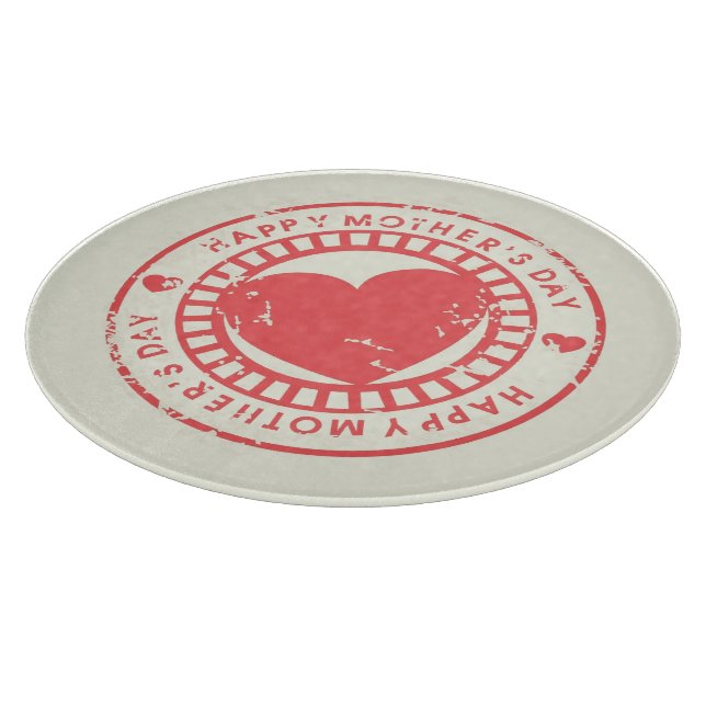 Grungy Rubber Stamp for Happy Mother's Day Cutting Board (Corner)