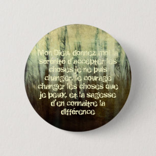 Grungy Serenity Prayer in French Button