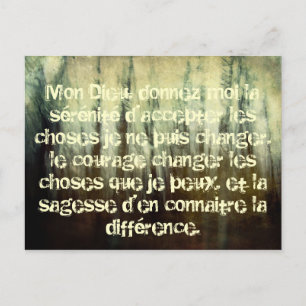 Grungy Serenity Prayer in French Postcard