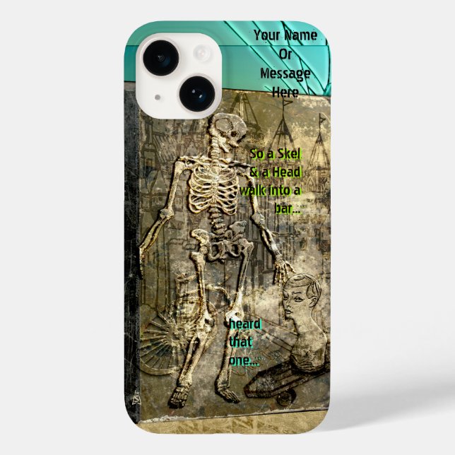 Grungy Skeleton Jokes (Personalised) Case-Mate iPhone Case (Back)