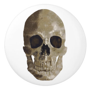 Grungy Skull Ceramic Knob