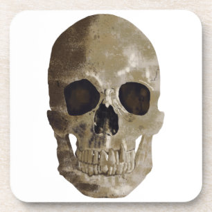 Grungy Skull Halloween Coaster