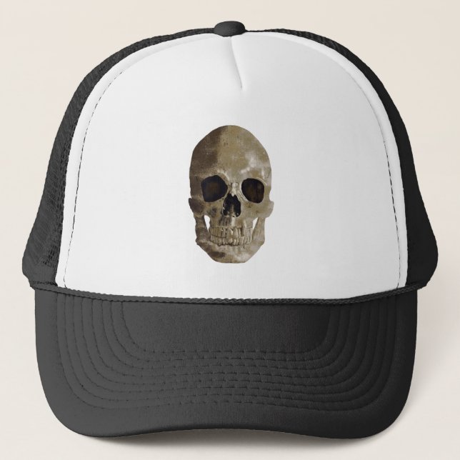 Grungy Skull Trucker Hat (Front)