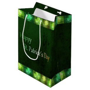 Grungy St. Patrick's Day Shamrocks Medium Gift Bag