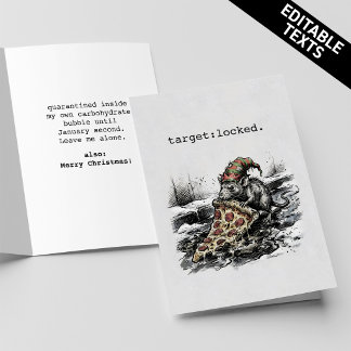 Grungy Street Rat Pizza Carbs Custom Christmas Card