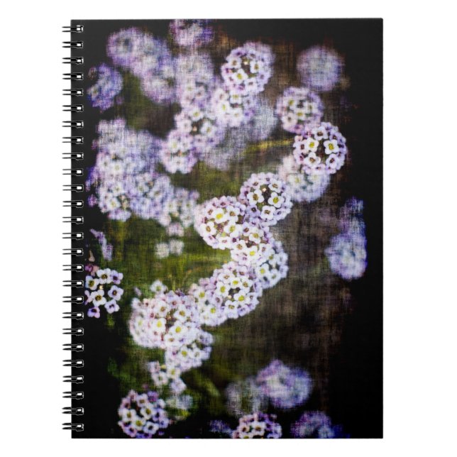 Grungy Sweet Alyssum Notebook (Front)