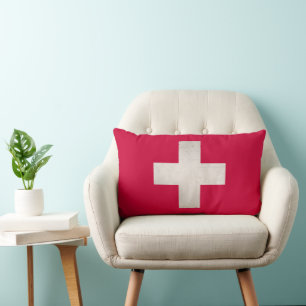 Grungy Switzerland Cross Lumbar Cushion