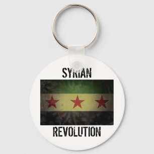 Grungy Syria Flag "Syrian Revolution" Key Ring