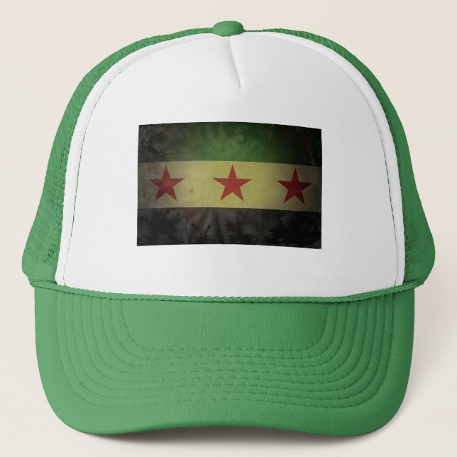 Grungy Syria Flag Trucker Hat (Front)