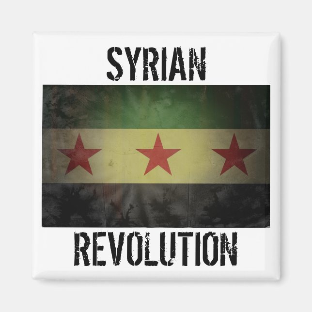 Grungy "Syrian Revolution" Syria Flag Magnet (Front)
