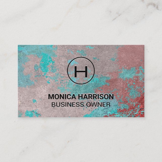 Grungy Texture Background Business Card (Front)