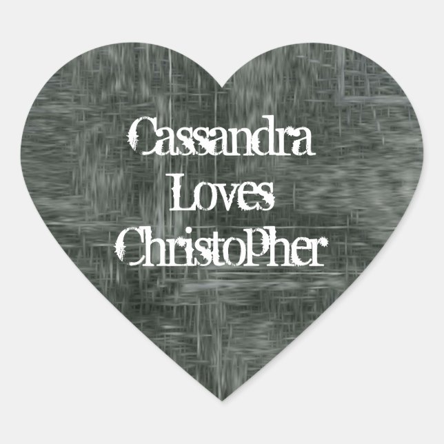 Grungy threadbare love heart sticker (Front)