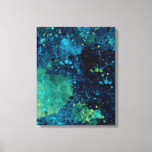 Grungy Turquoise and Yellow Canvas Print