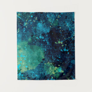 Grungy Turquoise and Yellow Tapestry