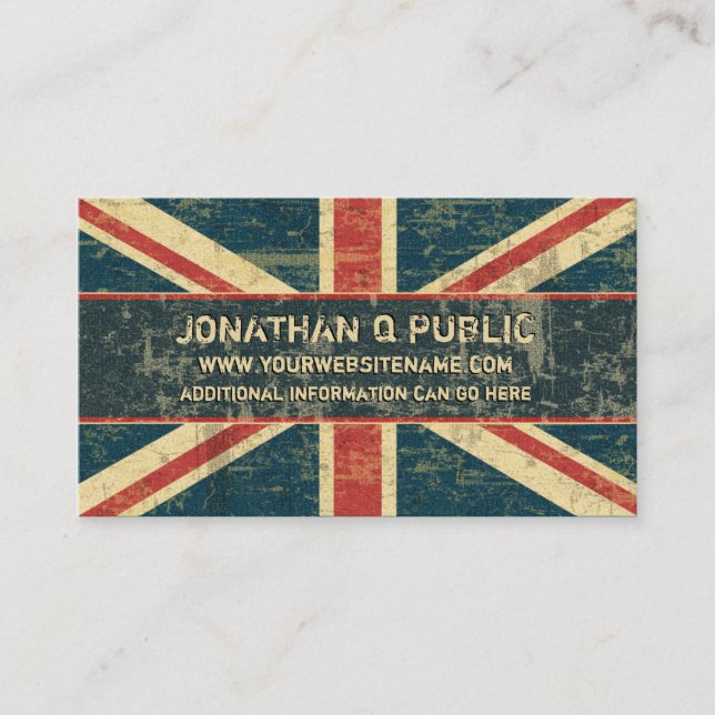 Grungy Union Jack Business Card (Front)