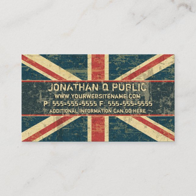 Grungy Union Jack Business Card (Front)