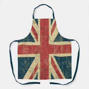 Grungy Union Jack Flag of Great Britain Apron