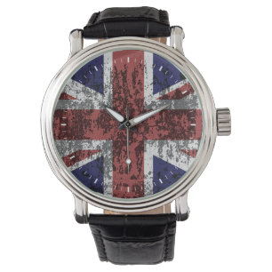 Grungy Union Jack Flag Watch