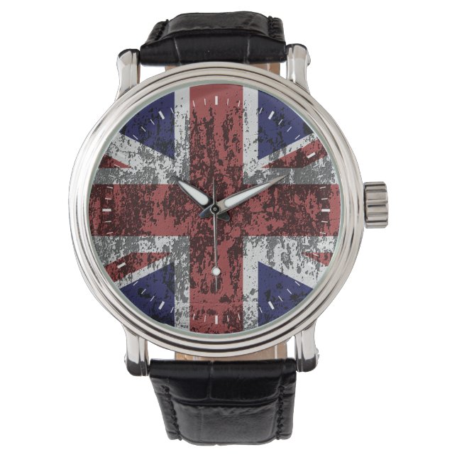 Grungy Union Jack Flag Watch (Front)