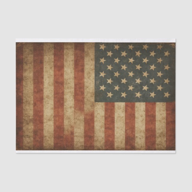 Grungy USA Flag Tissue Paper (Front)