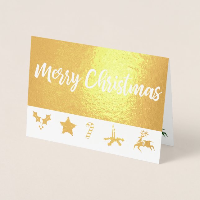 Grungy Vintage Gold Christmas Foil Card (Front)
