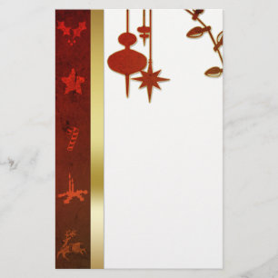 Grungy Vintage Gold Christmas Stationery
