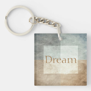 grungy watercolor-like graphic abstract key ring
