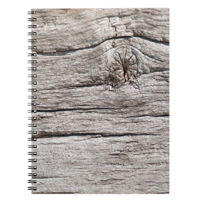 Grungy weathered horizontal silvery unpainted barn notebook (Front)