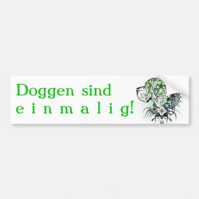 Grünliche Deutsche Dogge Bumper Sticker (Front)