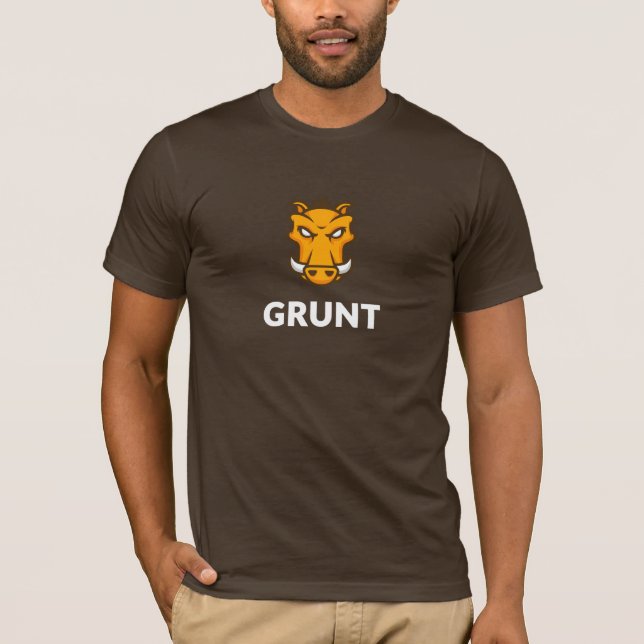 Grunt JS T-shirt (Brown) (Front)