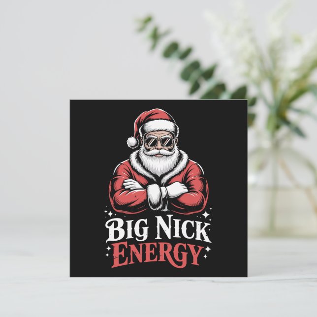 Grunt Style Big Nick Energy Funny Santa Christmas  Holiday Card (Standing Front)