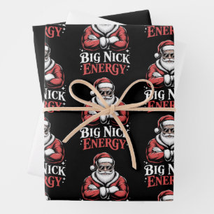 Grunt Style Big Nick Energy Funny Santa Christmas  Wrapping Paper Sheet