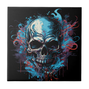 Gruseliger Totenkopf Tile