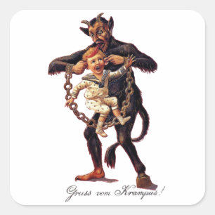 Gruss vom (Greetings From) Krampus Square Sticker