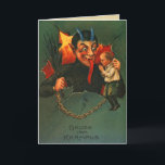 Gruss Vom Krampus Christmas Holiday Card<br><div class="desc">Krampus Christmas cards for those of you that probably aren't on the Nice list! Krampus is the one who comes and gathers the bad children at Christmas time. He grabs them, puts them in his basket and takes them back to his "evil lair" for his dinner. He doesn't stop at...</div>
